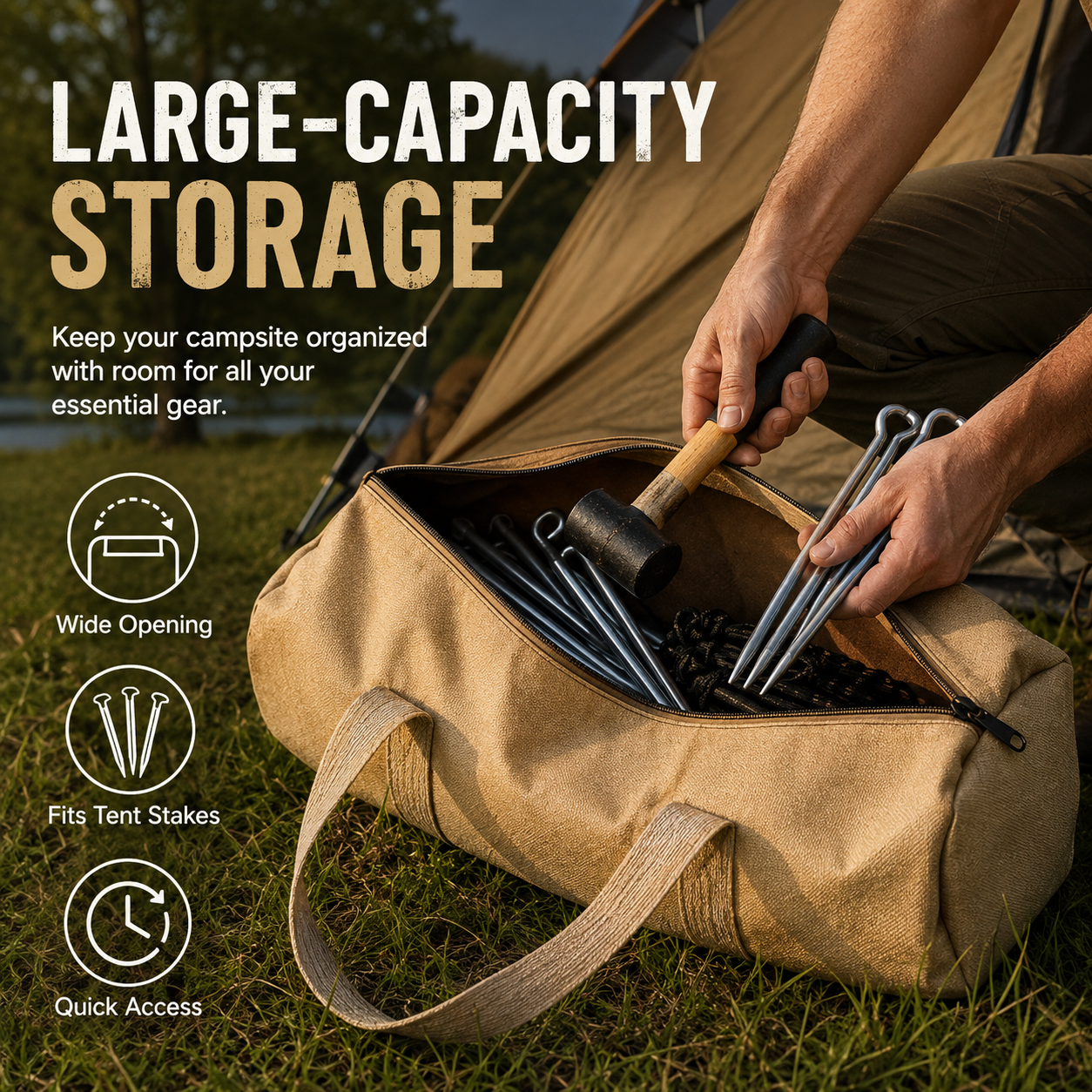 Camping Stake Storage Bag